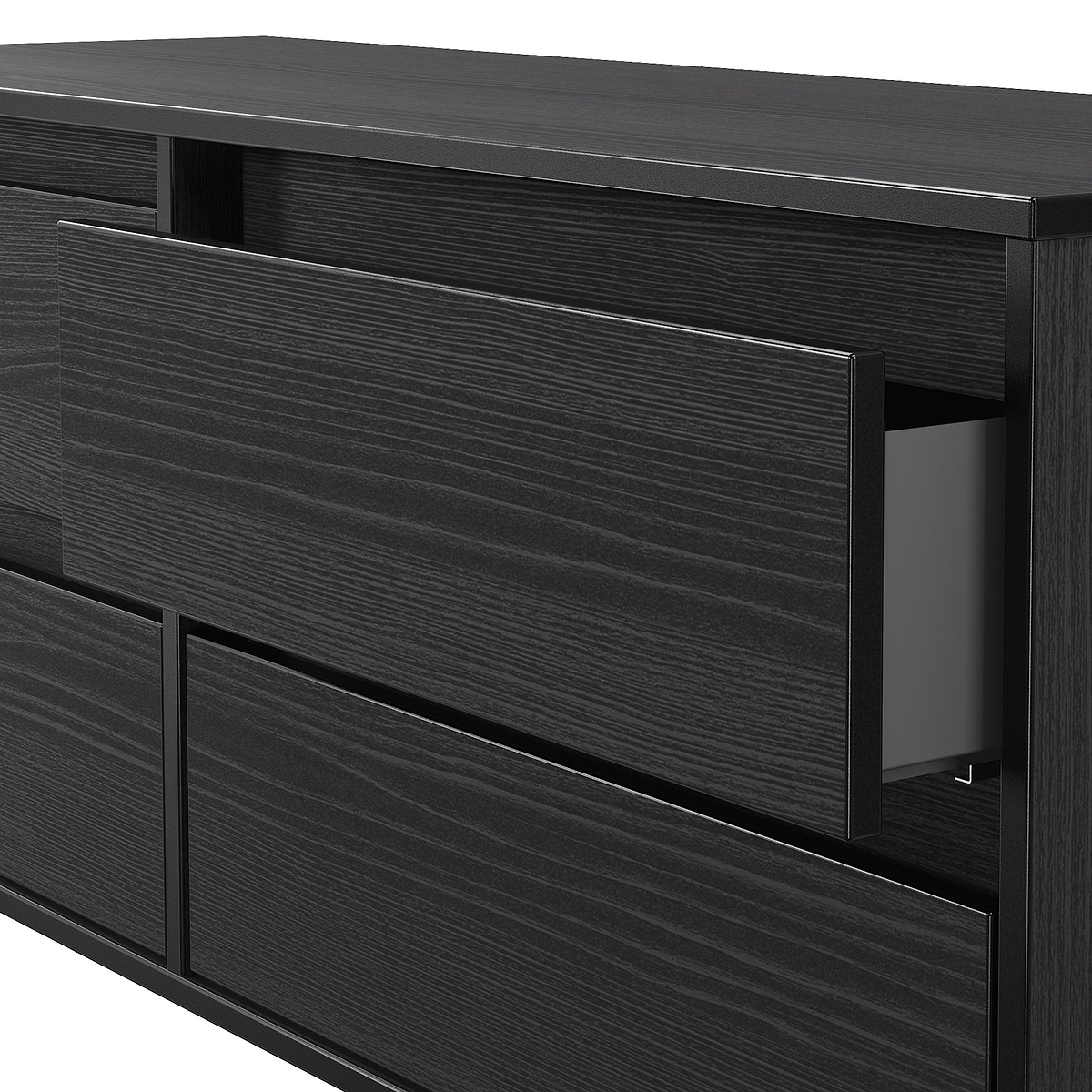 Axton 4 Drawer Low Storage Unit Black Ash from Roseland Furniture