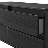 Axton 4 Drawer Low Storage Unit Black Ash from Roseland Furniture