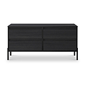 Axton 4 Drawer Low Storage Unit Black Ash from Roseland Furniture