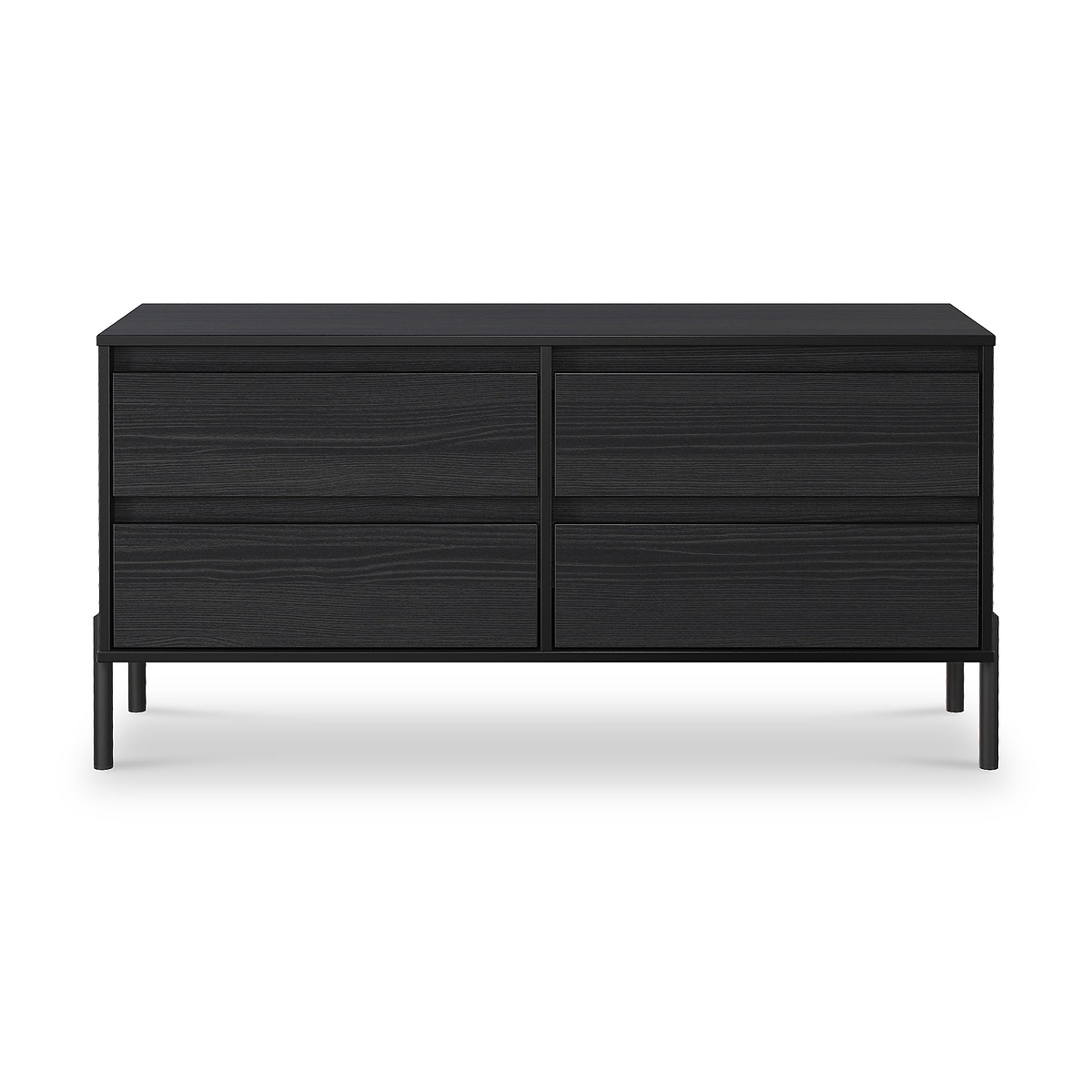 Axton 4 Drawer Low Storage Unit Black Ash from Roseland Furniture