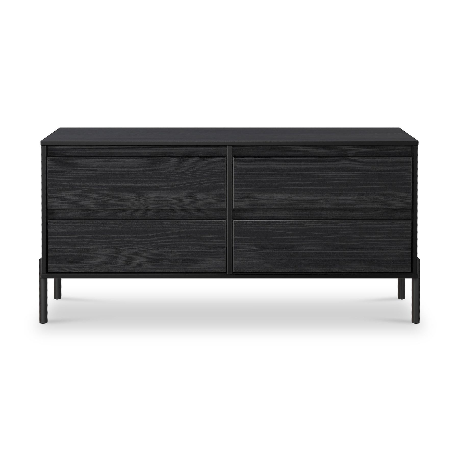 Axton 4 Drawer Low Storage Unit Black Ash from Roseland Furniture