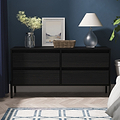 Axton 4 Drawer Low Storage Unit Black Ash from Roseland Furniture