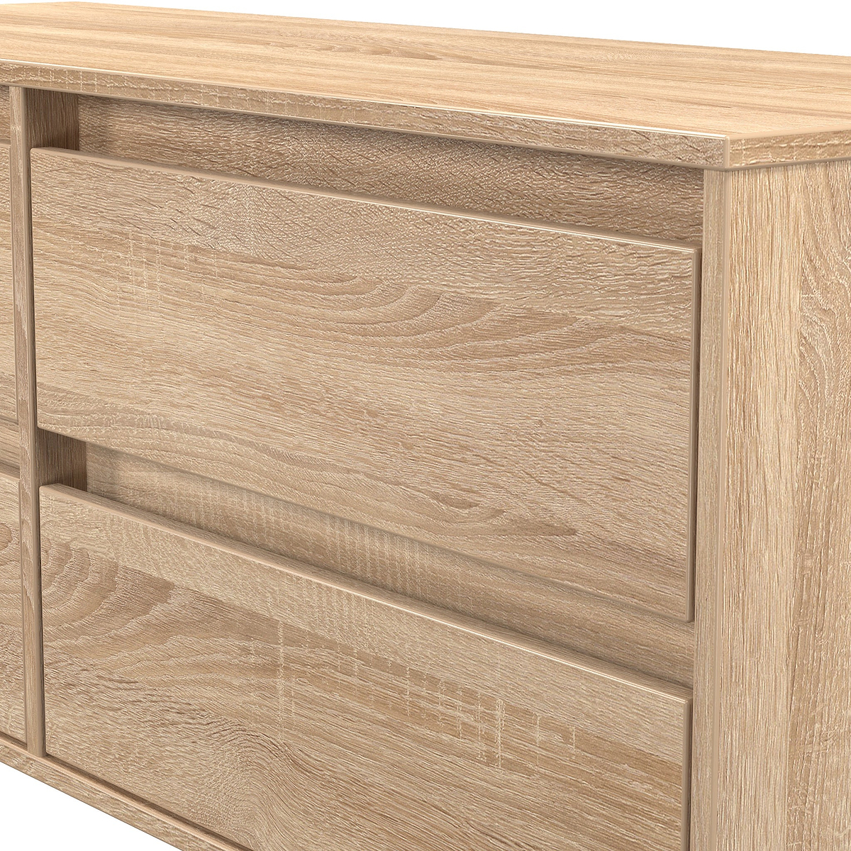 Axton 4 Drawer Low Storage Unit Oak from Roseland Furniture
