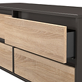 Axton 4 Drawer Low Storage Unit Oak Graphite from Roseland Furniture