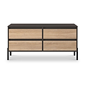 Axton 4 Drawer Low Storage Unit Oak Graphite from Roseland Furniture