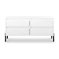 Axton 4 Drawer Low Storage Unit White Matt from Roseland Furniture