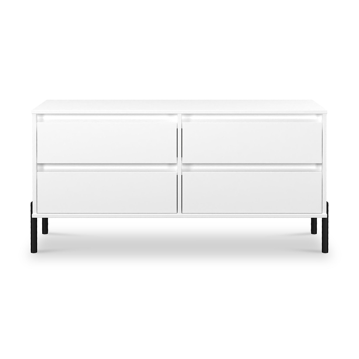 Axton 4 Drawer Low Storage Unit White Matt from Roseland Furniture