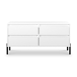 Axton 4 Drawer Low Storage Unit White Matt from Roseland Furniture