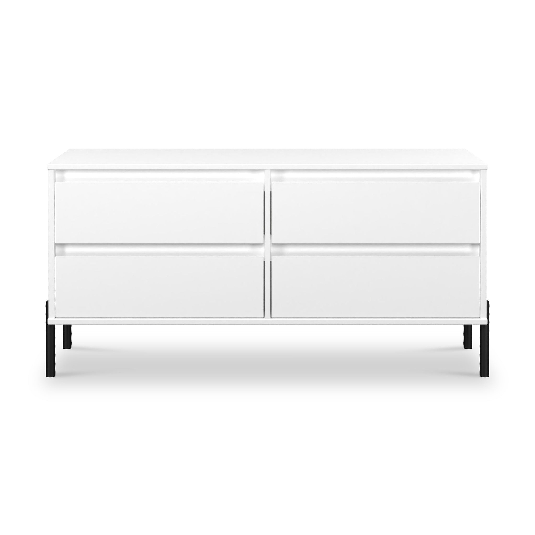 Axton 4 Drawer Low Storage Unit White Matt from Roseland Furniture