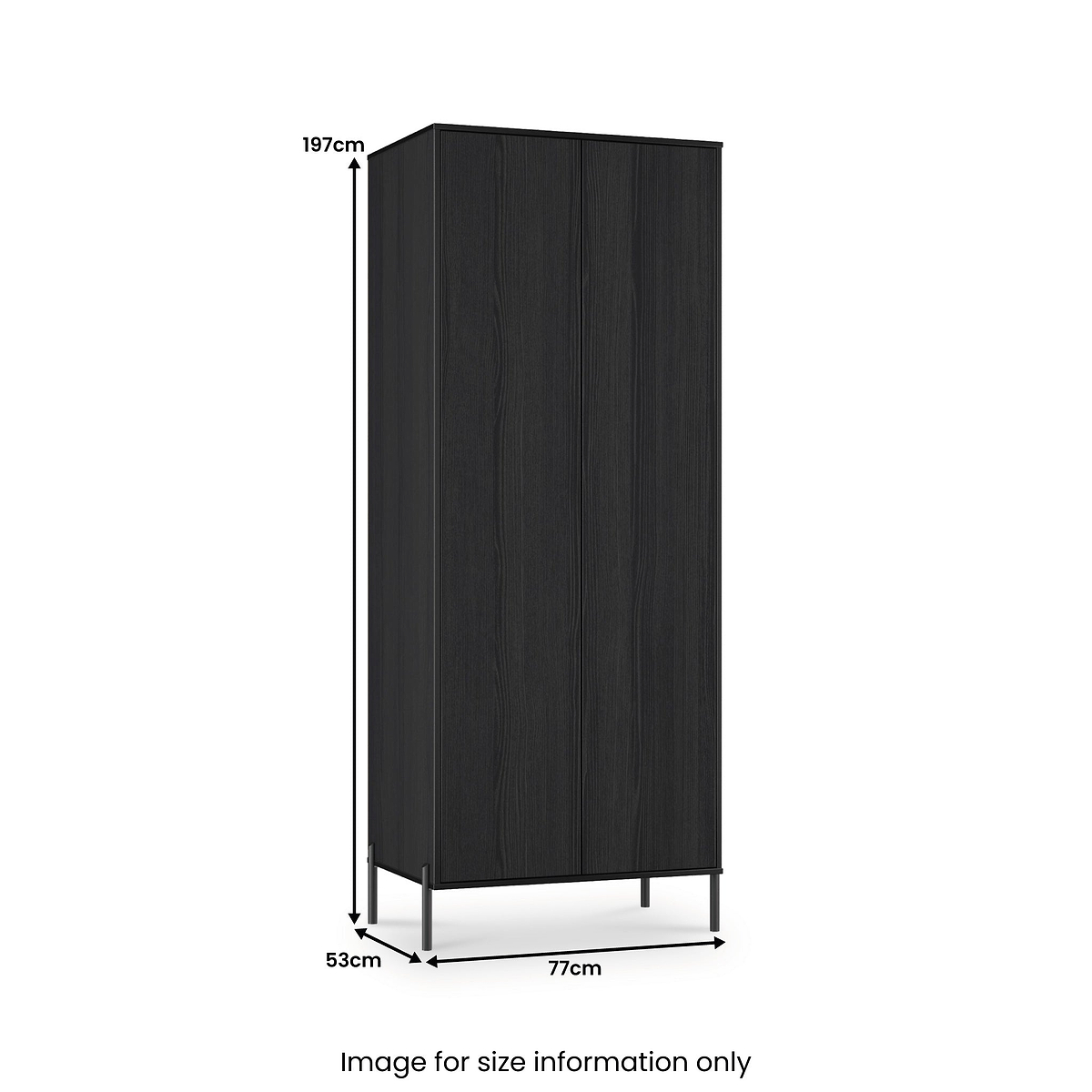 Axton Double Wardrobe Black Ash from Roseland Furniture
