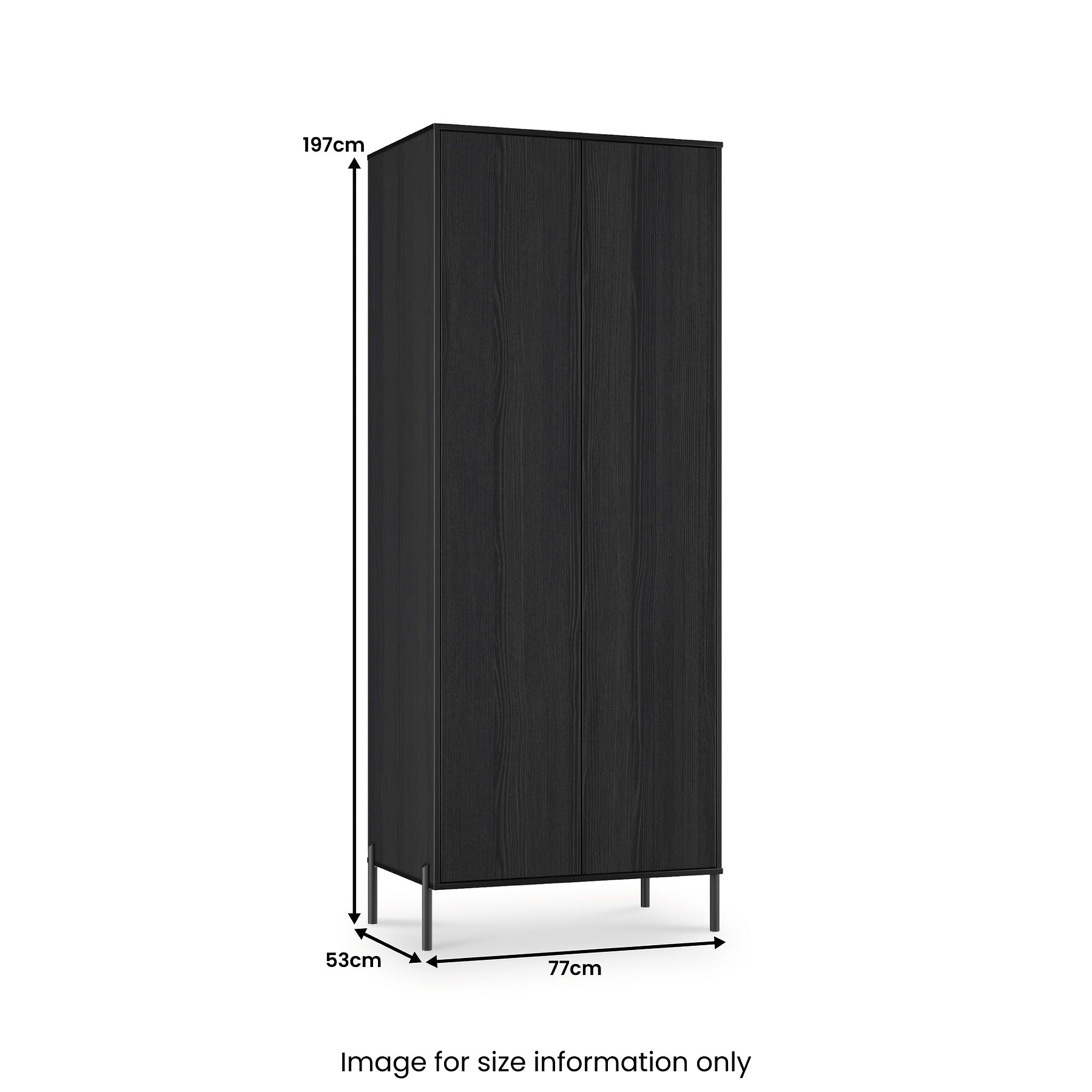 Axton Double Wardrobe Black Ash from Roseland Furniture