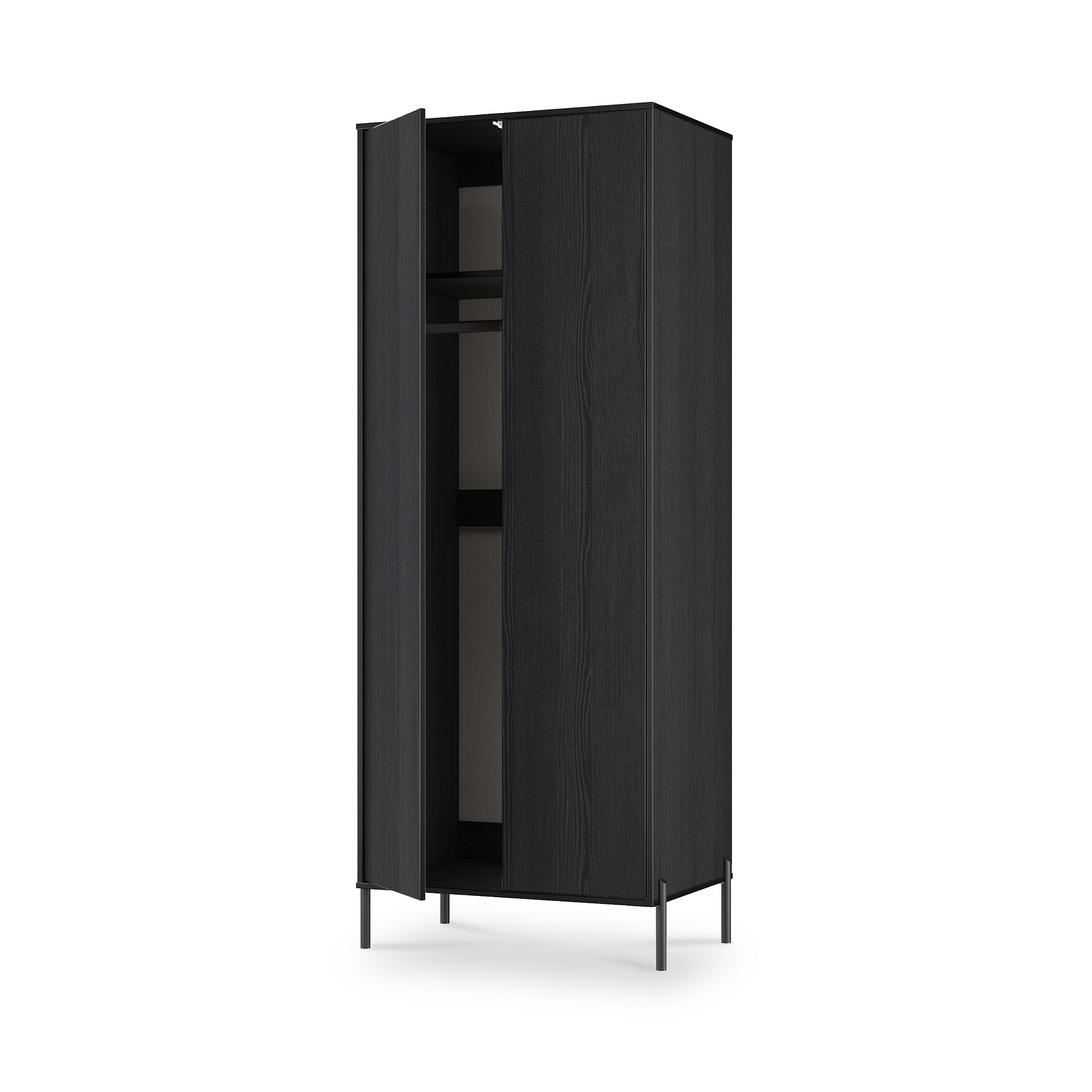 Axton Double Wardrobe Black Ash from Roseland Furniture