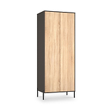 Axton Double Wardrobe Oak Graphite from Roseland Furniture