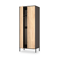 Axton Double Wardrobe Oak Graphite from Roseland Furniture
