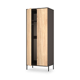 Axton Double Wardrobe Oak Graphite from Roseland Furniture