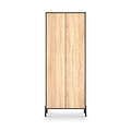 Axton Double Wardrobe Oak Graphite from Roseland Furniture