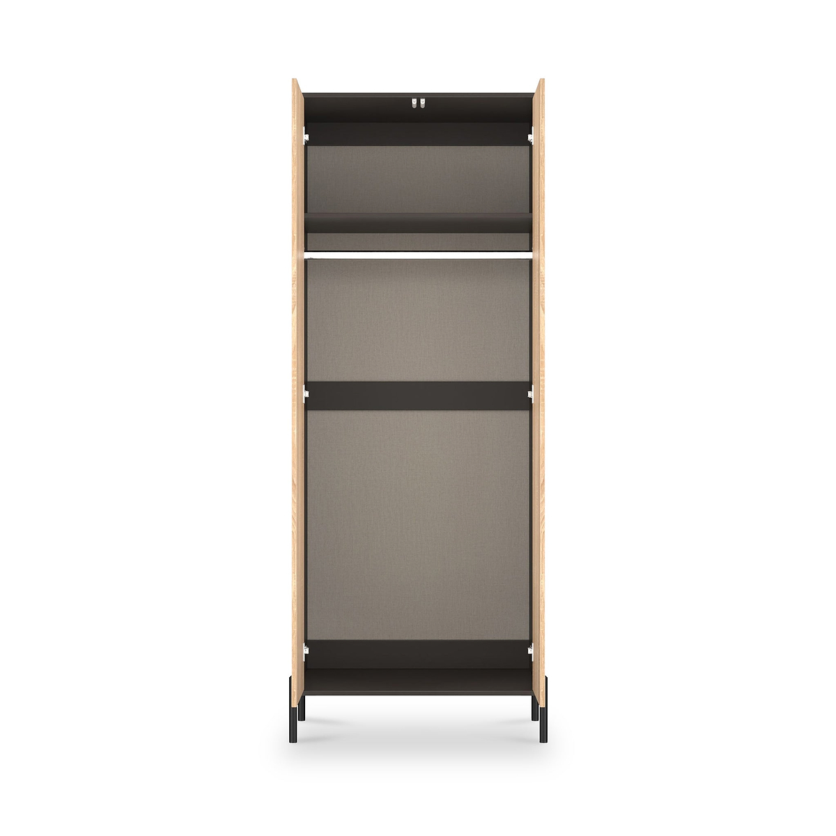 Axton Double Wardrobe Oak Graphite from Roseland Furniture