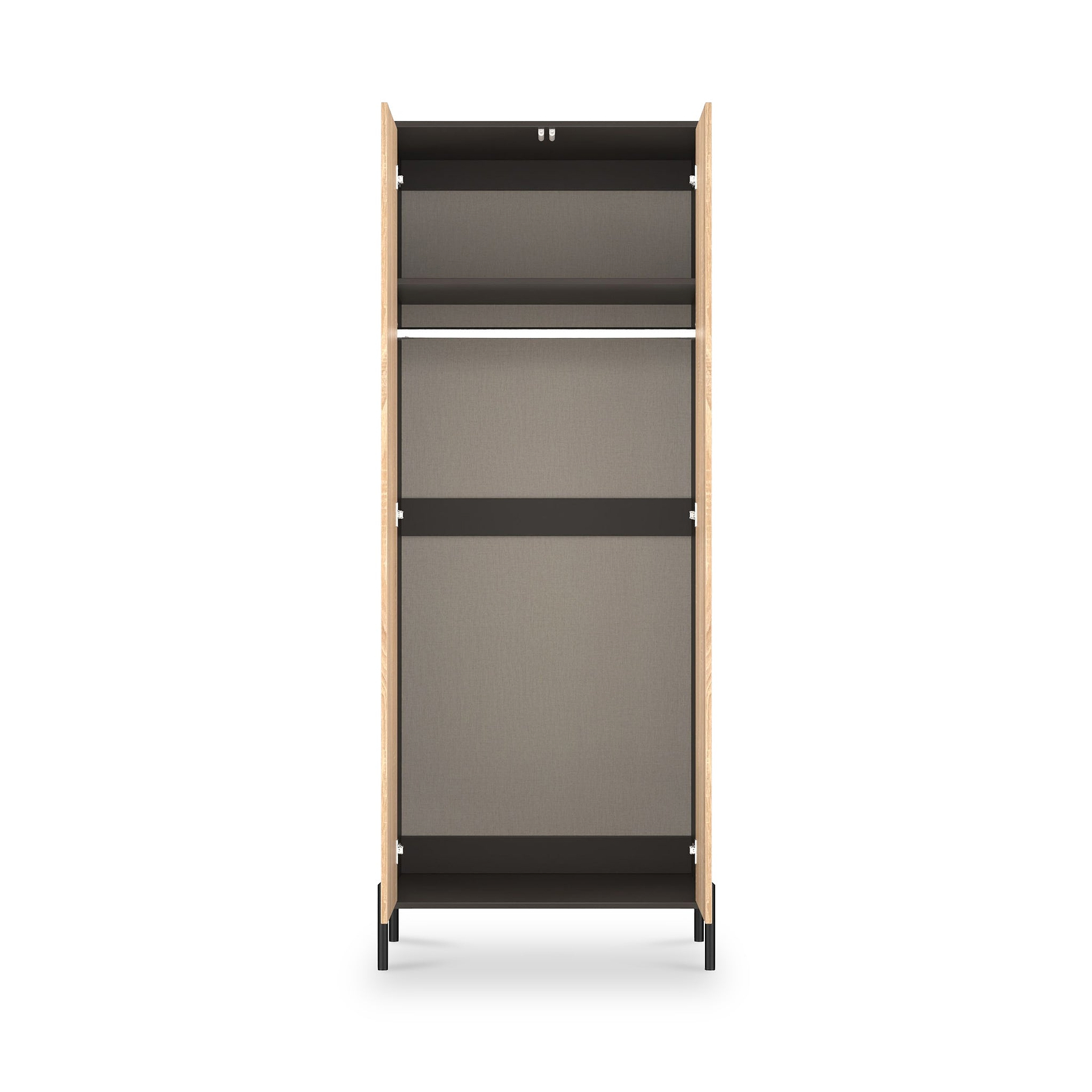 Axton Double Wardrobe Oak Graphite from Roseland Furniture