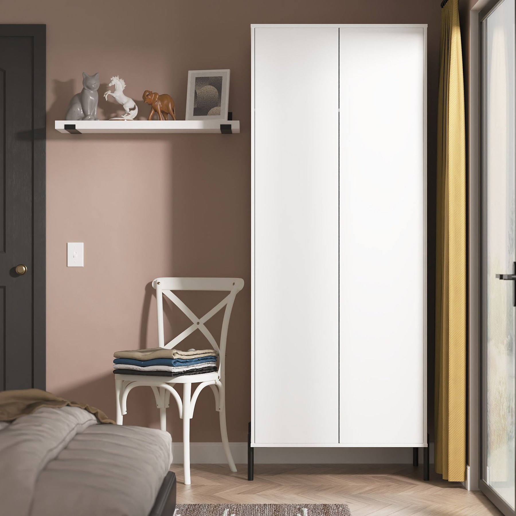 Axton Double Wardrobe White Matt from Roseland Furniture