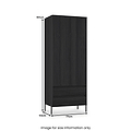 Axton Double Wardrobe 2 Drawers Black Ash from Roseland Furniture