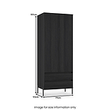 Axton Double Wardrobe 2 Drawers Black Ash from Roseland Furniture