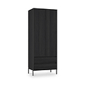 Axton Double Wardrobe 2 Drawers Black Ash from Roseland Furniture