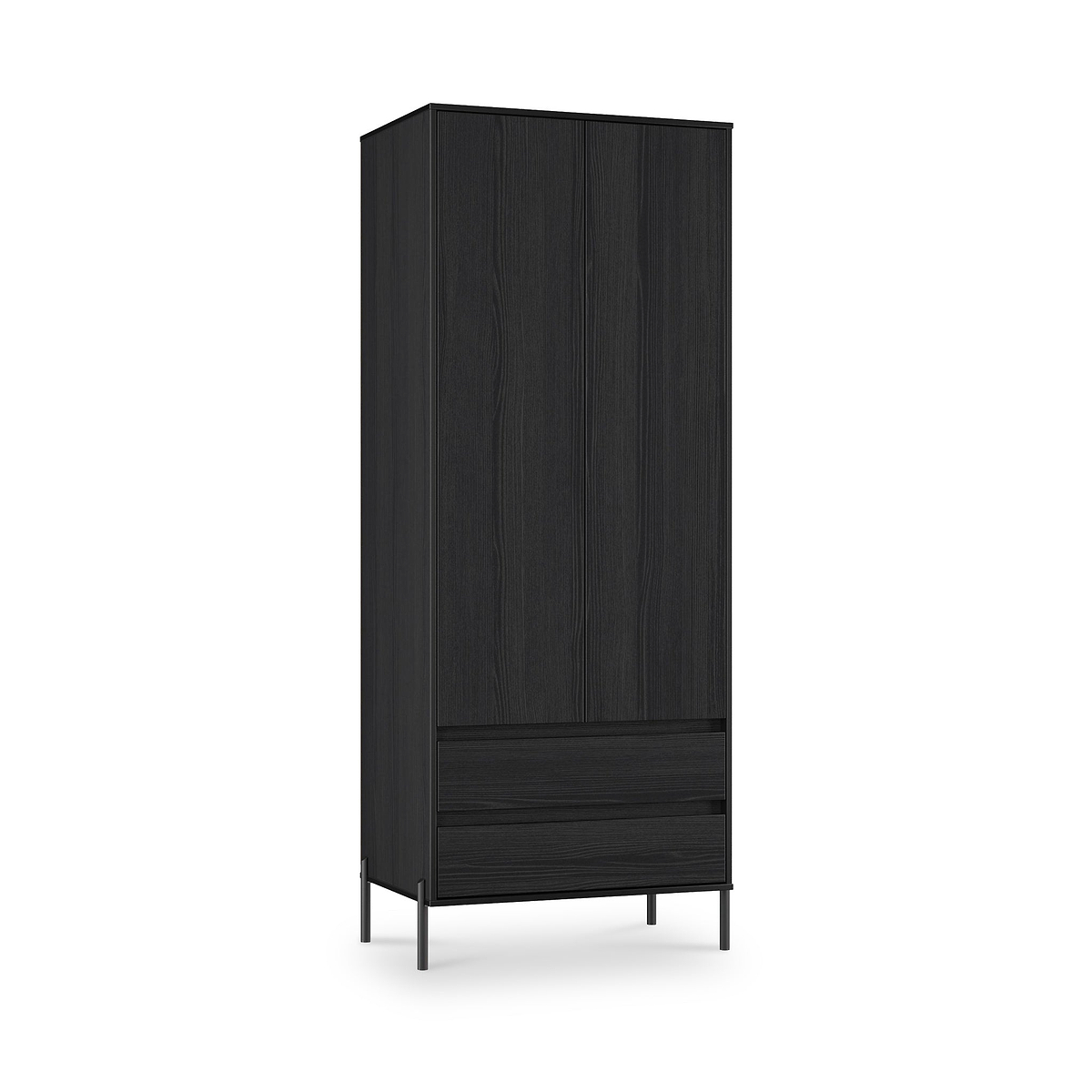 Axton Double Wardrobe 2 Drawers Black Ash from Roseland Furniture