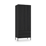 Axton Double Wardrobe 2 Drawers Black Ash from Roseland Furniture