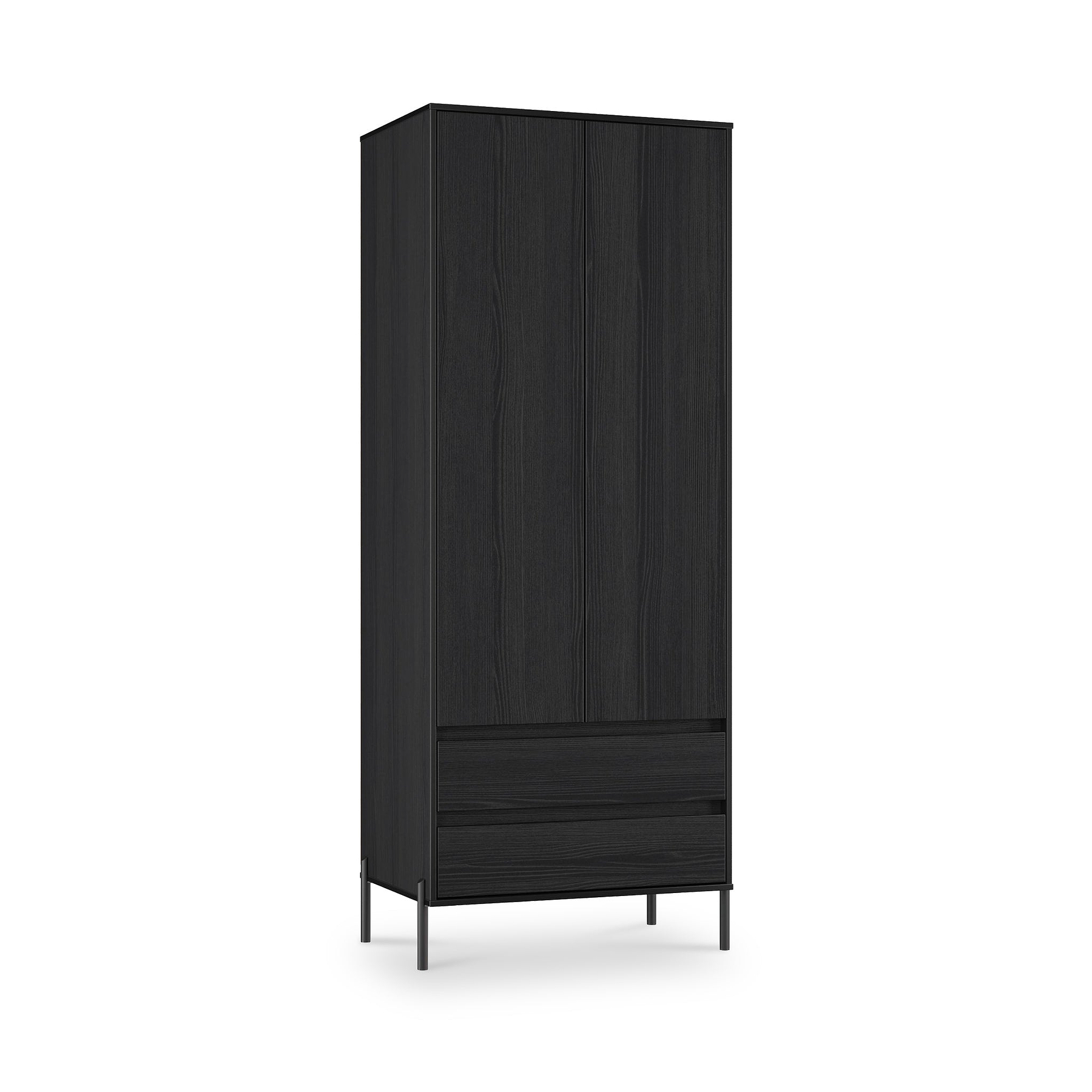Axton Double Wardrobe 2 Drawers Black Ash from Roseland Furniture