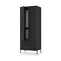 Axton Double Wardrobe 2 Drawers Black Ash from Roseland Furniture