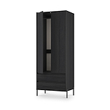Axton Double Wardrobe 2 Drawers Black Ash from Roseland Furniture