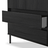 Axton Double Wardrobe 2 Drawers Black Ash from Roseland Furniture