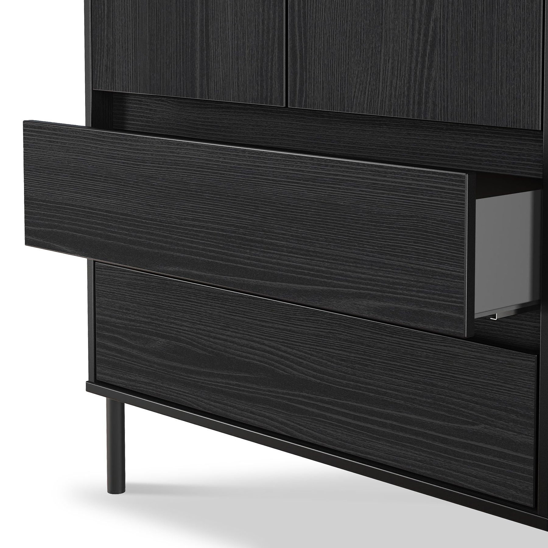 Axton Double Wardrobe 2 Drawers Black Ash from Roseland Furniture