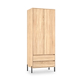 Axton Double Wardrobe 2 Drawers Oak from Roseland Furniture