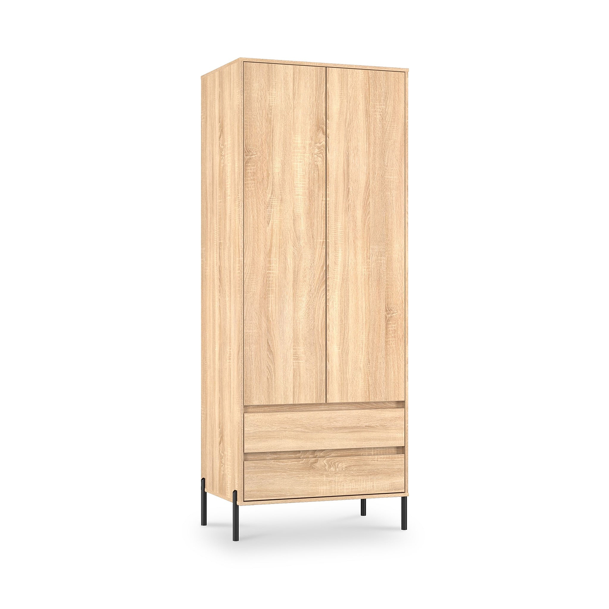 Axton Double Wardrobe 2 Drawers Oak from Roseland Furniture