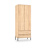 Axton Double Wardrobe 2 Drawers Oak from Roseland Furniture