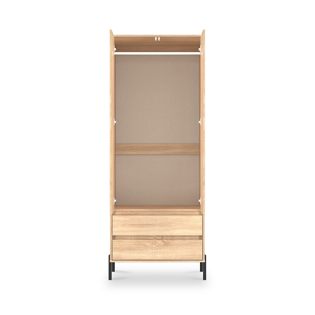 Axton Double Wardrobe 2 Drawers Oak from Roseland Furniture