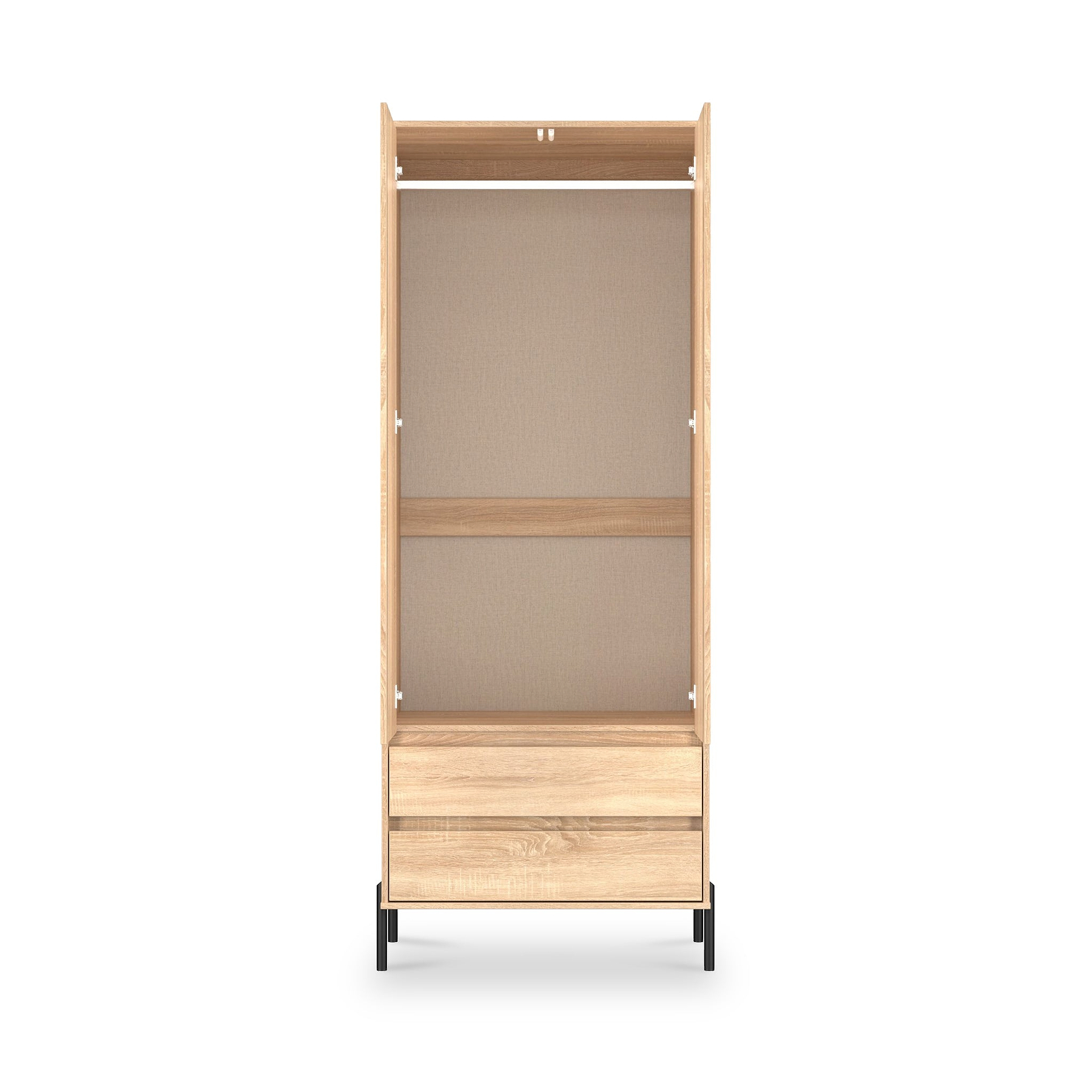Axton Double Wardrobe 2 Drawers Oak from Roseland Furniture