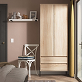 Axton Double Wardrobe 2 Drawers Oak from Roseland Furniture