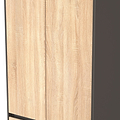Axton Double Wardrobe 2 Drawers Oak Graphite from Roseland Furniture