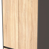 Axton Double Wardrobe 2 Drawers Oak Graphite from Roseland Furniture