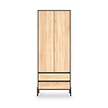 Axton Double Wardrobe 2 Drawers Oak Graphite from Roseland Furniture