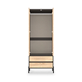 Axton Double Wardrobe 2 Drawers Oak Graphite from Roseland Furniture