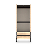 Axton Double Wardrobe 2 Drawers Oak Graphite from Roseland Furniture