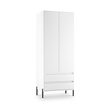 Axton Double Wardrobe 2 Drawers White Matt from Roseland Furniture