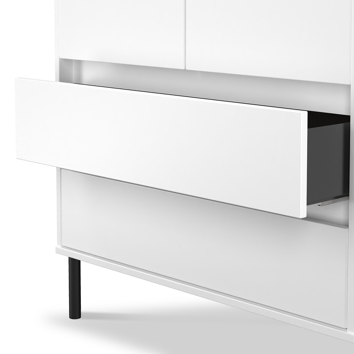 Axton Double Wardrobe 2 Drawers White Matt from Roseland Furniture