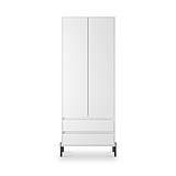Axton Double Wardrobe 2 Drawers White Matt from Roseland Furniture