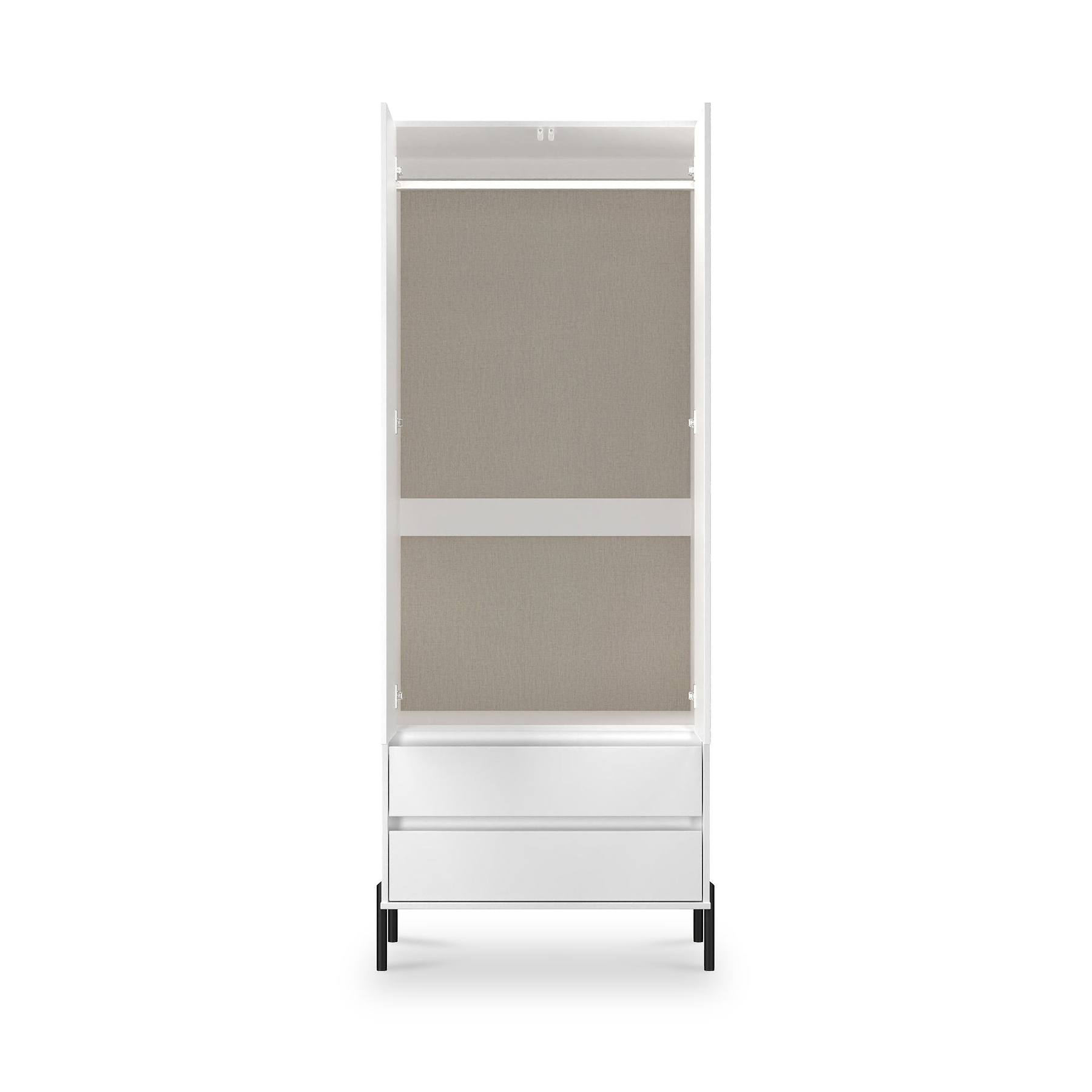 Axton Double Wardrobe 2 Drawers White Matt from Roseland Furniture