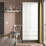 Axton Double Wardrobe 2 Drawers White Matt from Roseland Furniture