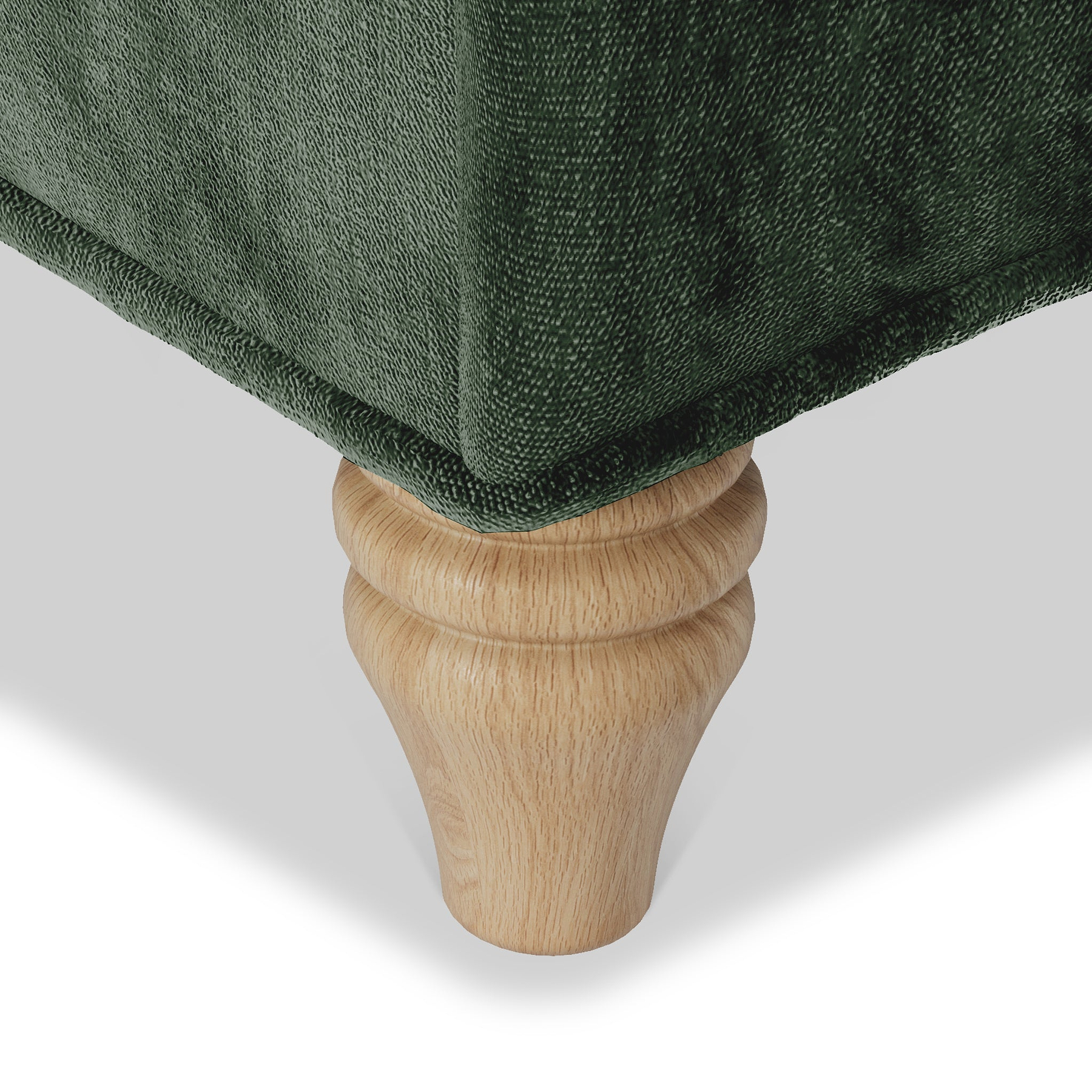 Arthur Moss Green turned wooden foot close up